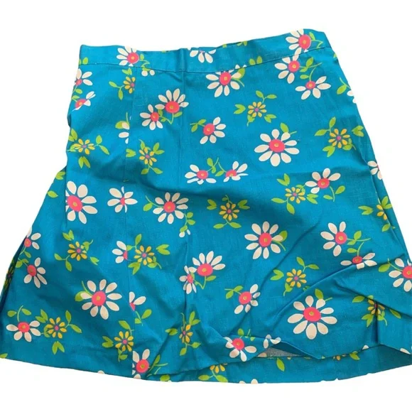 VTG Sears Pc 70s Summer Hippy Daisy Floral Jumper Romper Skirt